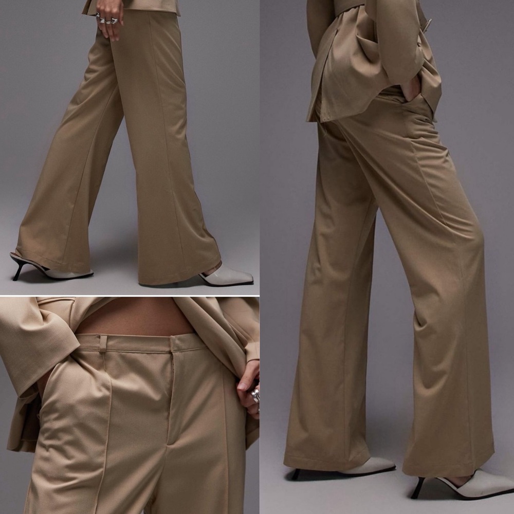 ASOS kick flare pants beige
